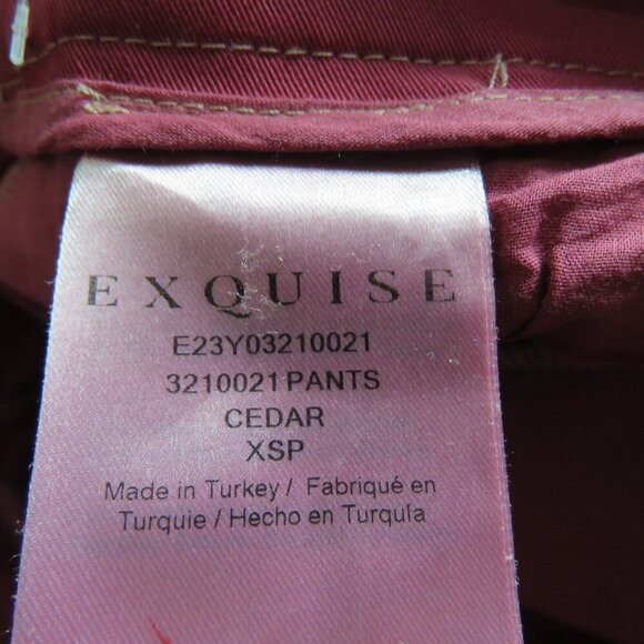 ANTHROPOLOGIE EXQUISE Barrel Leg High Rise Chino Pants in Cedar Red Sz XS Petite - Picture 11 of 11